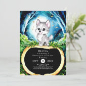 Aangepaste Waterverf Wolf Verjaardag Kaart (Staand voorkant)