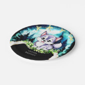 Aangepaste Waterverf Wolf Verjaardag Papieren Bordje (Gekanteld)
