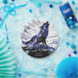 Aangepaste Waterverf Wolf Verjaardag Papieren Bordje