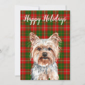 Aangepaste waterverf Yorkshire Terrier-hond Feestdagenkaart (Voorkant)