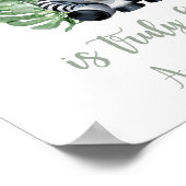 Aangepaste Waterverf Zebra Girl Safari Nursery Poster (Hoek)