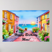 Aangepaste Waterverf zeedorp Poster (Voorkant)