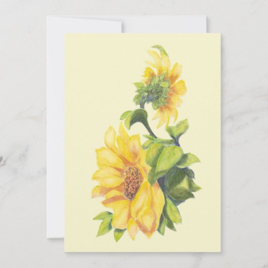 Aangepaste Waterverf Zonnebloem Tuinbloem Kaart (Voorkant)