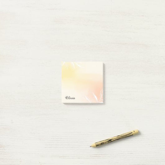 Aangepaste waterverfgradiënt sticky notes met zons (Op bureau)