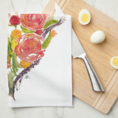 Aangepaste waterverfkeukenhanddoeken theedoek (Quarter Fold)