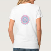Aangepaste waterverfmandala | Roze & Turquoise Flo T-shirt (Achterkant)
