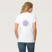 Aangepaste waterverfmandala | Roze & Turquoise Flo T-shirt (Achterkant volledig)