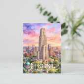 Aangepaste waterverfschildering van de kathedraal  briefkaart (Staand voorkant)