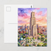 Aangepaste waterverfschildering van de kathedraal  briefkaart (Voorkant / Achterkant)