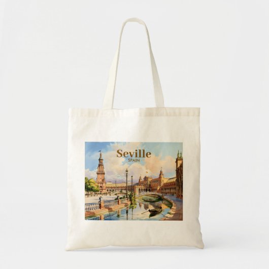 Aangepaste waterverftekening van Sevilla Spanje Pl Tote Bag (Voorkant)