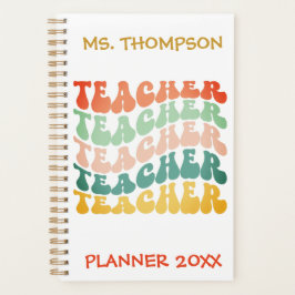 Aangepaste  Wave Typografie leraarnaam Planner