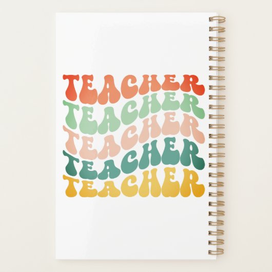 Aangepaste  Wave Typografie leraarnaam Planner (Achterkant)