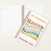 Aangepaste  Wave Typografie leraarnaam Planner (Display)