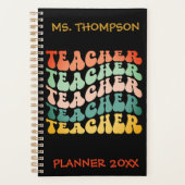 Aangepaste  Wave Typografie leraarnaam Planner (Voorkant)
