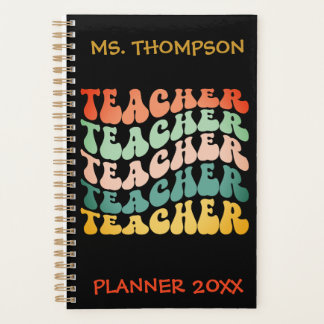 Aangepaste Wave Typografie leraarnaam Planner