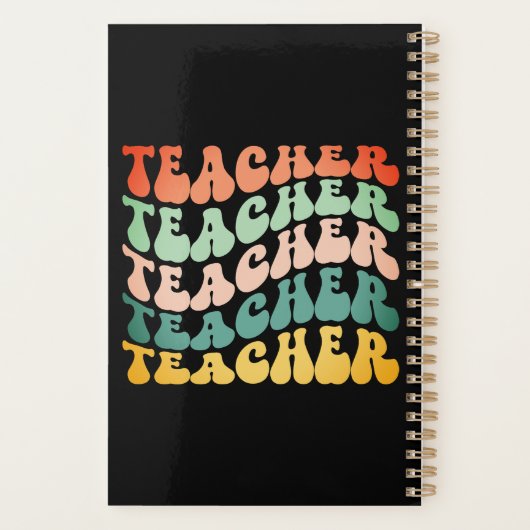 Aangepaste  Wave Typografie leraarnaam Planner (Achterkant)