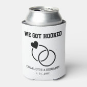 Aangepaste 'We Got Hooked' Huwelijk Blikjeskoeler (Blikje Voorkant)