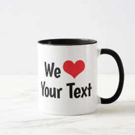 Aangepaste 'We Love' mok