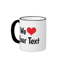 Aangepaste 'We Love' mok