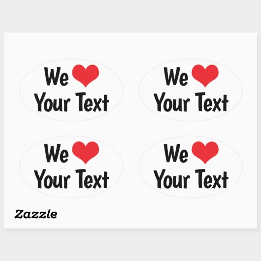 Aangepaste 'We Love' Sticker (Vel)