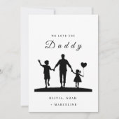 Aangepaste “We Love You Daddy” Silhouette Kunst Save The Date (Voorkant)