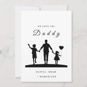 Aangepaste “We Love You Daddy” Silhouette Kunst Save The Date