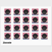 Aangepaste webholograaf voor Logo - Glitter-Roos Vierkante Sticker (Vel)