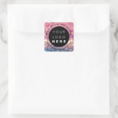 Aangepaste webholograaf voor Logo - Glitter-Roos Vierkante Sticker (Tas)