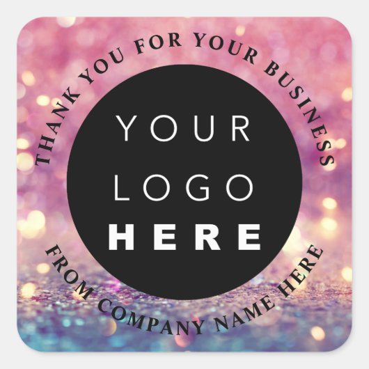 Aangepaste webholograaf voor Logo - Glitter-Roos Vierkante Sticker (Voorkant)