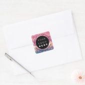 Aangepaste webholograaf voor Logo - Glitter-Roos Vierkante Sticker (Envelop)