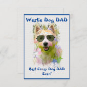 Aangepaste website papa hond beste gekke hond papa bedankkaart (Voorkant / Achterkant)