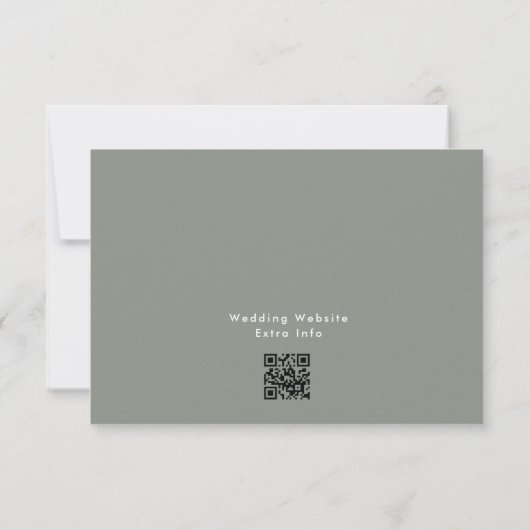 aangepaste Website QR CODE BACK sage groen wit RSVP Kaartje (Achterkant)