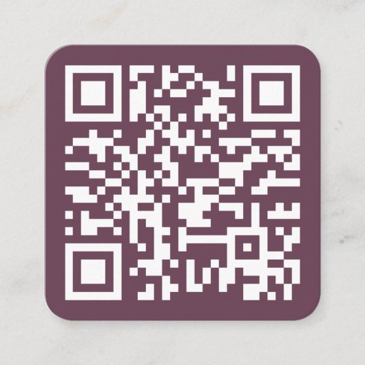 Aangepaste website QR Code Company Logo Dark Roos  Vierkante Visitekaartje (Voorkant)