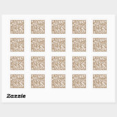 Aangepaste website QR-code Goud Vierkante Sticker (Vel)