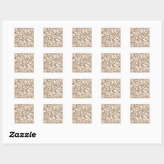 Aangepaste website QR-code Goud Vierkante Sticker (Vel)