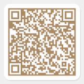 Aangepaste website QR-code Goud Vierkante Sticker (Voorkant)