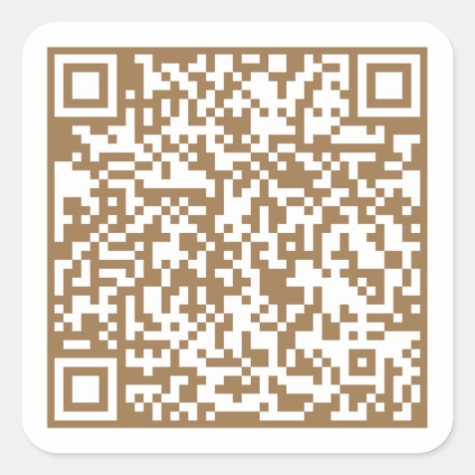Aangepaste website QR-code Goud Vierkante Sticker (Voorkant)