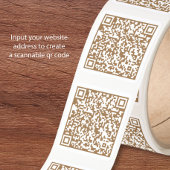 Aangepaste website QR-code Goud Vierkante Sticker