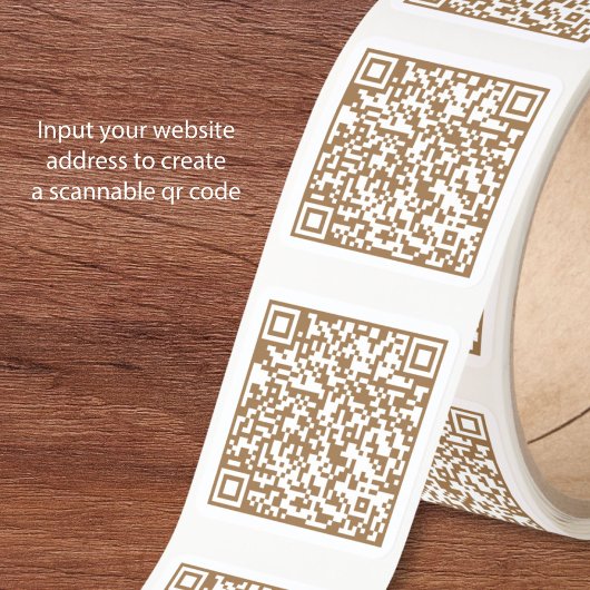 Aangepaste website QR-code Goud Vierkante Sticker