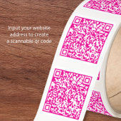 Aangepaste website QR-code Hot Pink Vierkante Sticker