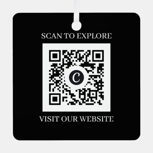 Aangepaste website QR-code kerst Metalen Ornament (Voorkant)