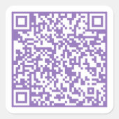 Aangepaste website QR-code paars Vierkante Sticker (Voorkant)