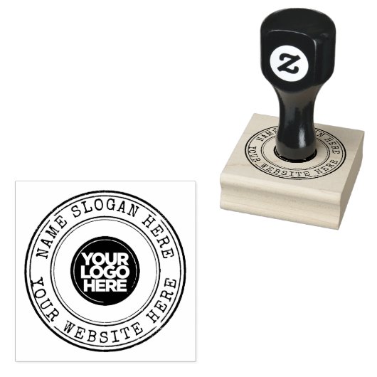 Aangepaste website voor bedrijfsnaam Slogan Rubberstempel (Gestempeld)