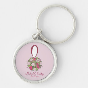 Aangepaste wedbloemen Rose Bouquet Sleutelhanger