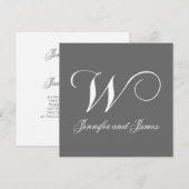 Aangepaste weddenschapsmonogram W Namen Kaart (Voorkant / Achterkant)