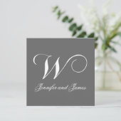 Aangepaste weddenschapsmonogram W Namen Kaart (Staand voorkant)