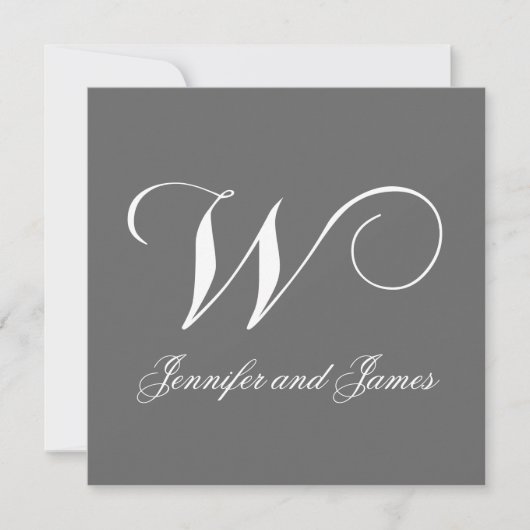 Aangepaste weddenschapsmonogram W Namen Kaart (Voorkant)