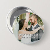 Aangepaste WEDDING-foto Ronde Button 7,6 Cm (Voorkant /achterkant)