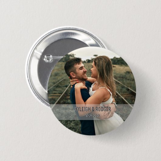 Aangepaste WEDDING Photo Button (Voorkant /achterkant)