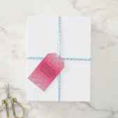 Aangepaste wedroze druppelaar Glitter Trendy Cadeaulabel (Met Touw)